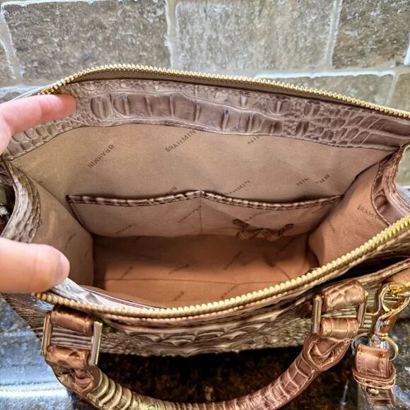 Brahmin Handbag/Purse, Pristine Melbourne, Metallic Silver - Picture 10 of 13